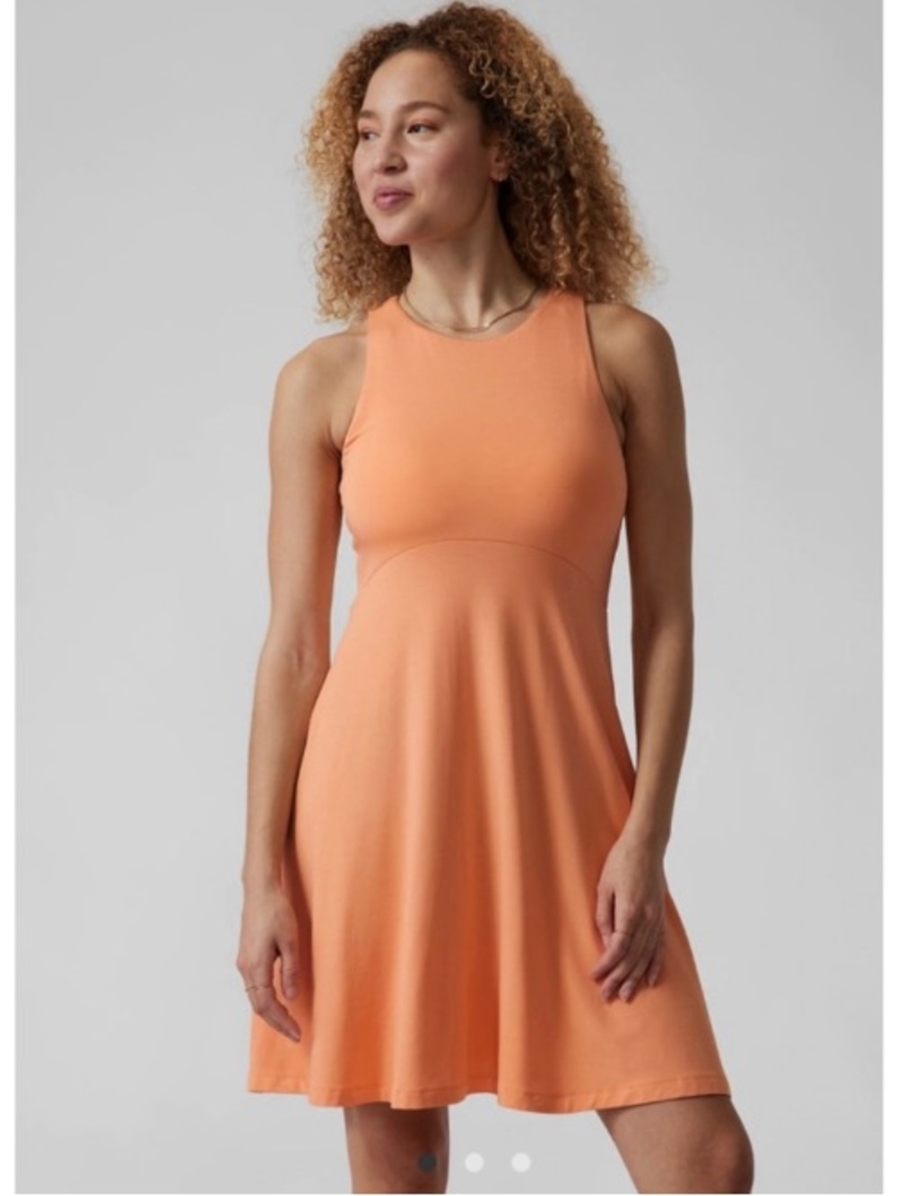 Athleta Santorini Thera Sleeveless Stretchy Jersey Knit Pullover Dress Orange XS